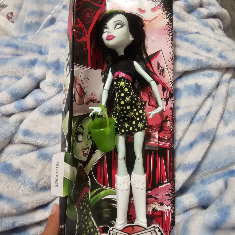 Monster Doll with Black and Green Outfit